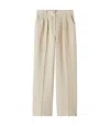 Apc A.p.c. High-rise Ecru Wide-leg Pants With Permanent Creases In Neutral