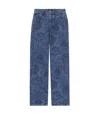 Apc A.p.c. High-rise Floral-print Denim Jeans With Straight Leg In Blue