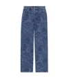 Apc High-rise Floral-print Denim Jeans With Straight Leg In Blue