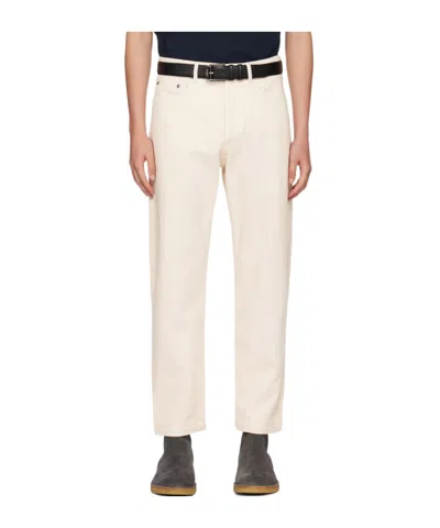 Apc High-rise Multi-pocket Denim Pants In White