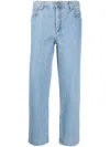 Apc High-rise Wide-leg Jeans In Blue