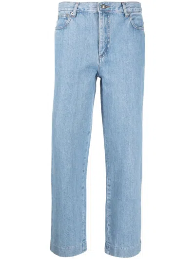 Apc High-rise Wide-leg Jeans In Blue