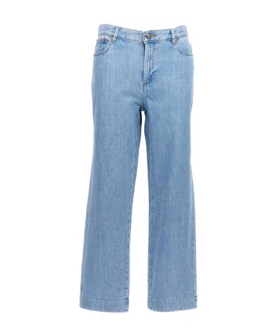 Apc High-rise Wide-leg Jeans In Blue