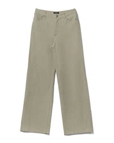 Apc A.p.c. High-rise Wide-leg Jeans With 70s Style Cut In Green