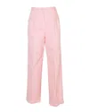 Apc A.p.c. High-rise Wide-leg Pants With Permanent Creases In Pink