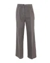 Apc A.p.c. High-rise Wide-leg Trousers With Permanent Creases In Gray