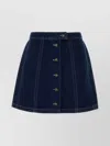 Apc High Waist Denim Skirt With Contrast Stitching