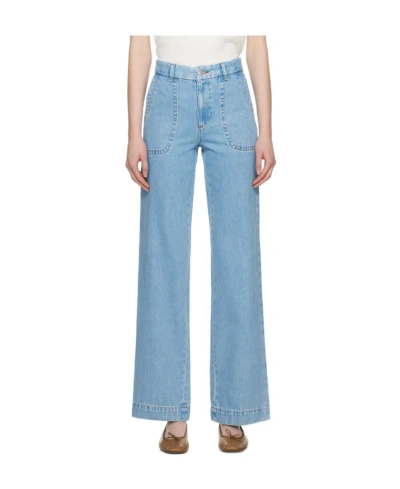 Apc High Waist Four Pocket Jeans In Blue