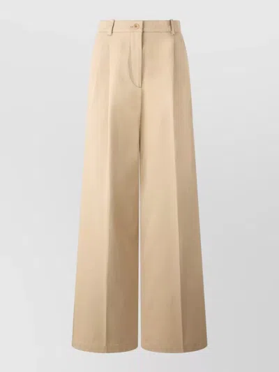 A.p.c. A. P.c. High-waist Baggy Cotton Trousers In Neutral