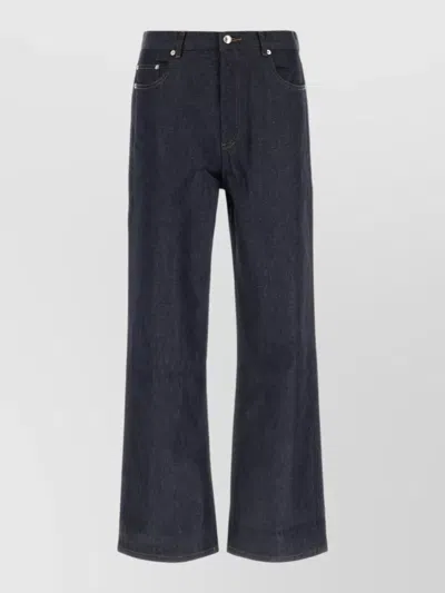 A.p.c. High Waist Wide Leg Denim Jeans In Blue