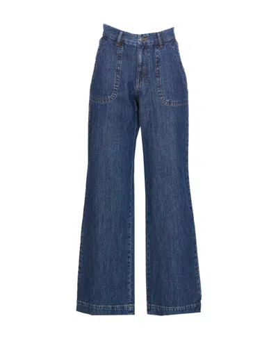 Apc High-waist Wide-leg Jeans In Blue