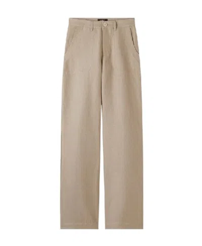 Apc High-waist Wide-leg Trousers In Nude