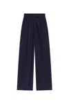Apc A.p.c. High-waisted Cotton Trousers A.p.c. In Blue