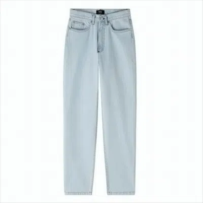 Apc High-waisted Straight-leg Denim Pants In Blue