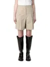 A.p.c. High-waisted Tailored Shorts With Double-button Closure In Multi