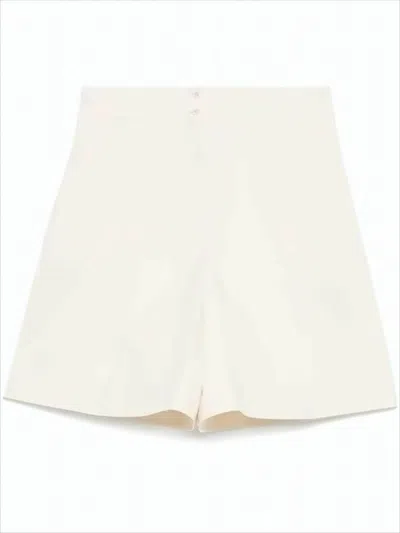 Apc High-waisted Tailored Shorts With Double-button Closure In White