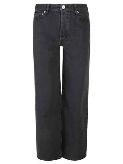 Apc A.p.c. High-waisted Wide-leg Jeans In Black