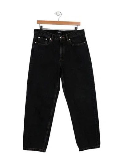 Pre-owned Apc High-rise Straight Leg Jeans In Black