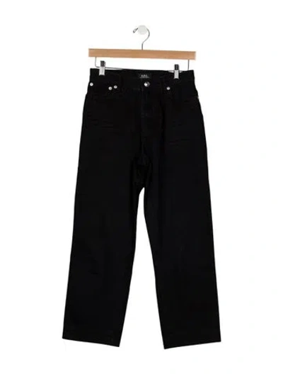 Pre-owned A.p.c. High-rise Straight Leg Jeans In Black