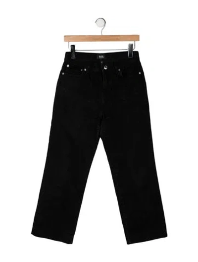 Pre-owned A.p.c. High-rise Straight Leg Jeans In Black