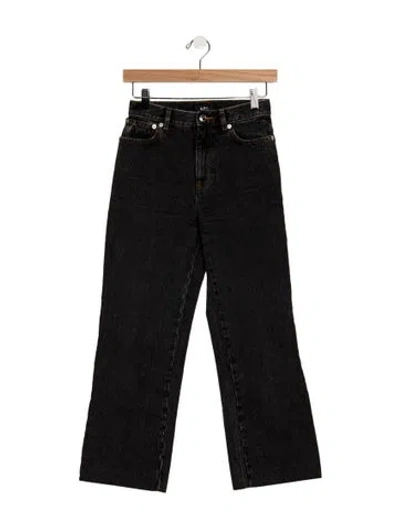 Pre-owned A.p.c. High-rise Straight Leg Jeans In Black