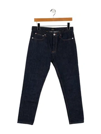 Pre-owned Apc High-rise Straight Leg Jeans In Blue