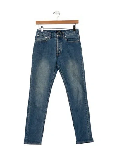 Pre-owned Apc High-rise Straight Leg Jeans In Blue