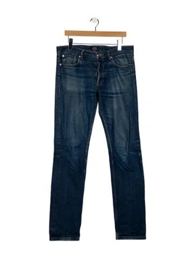 Pre-owned Apc High-rise Straight Leg Jeans In Blue