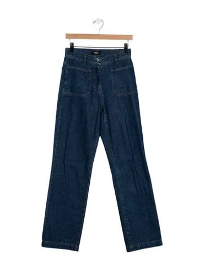 Pre-owned Apc High-rise Straight Leg Jeans In Blue