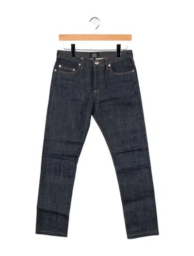 Pre-owned A.p.c. High-rise Straight Leg Jeans In Blue