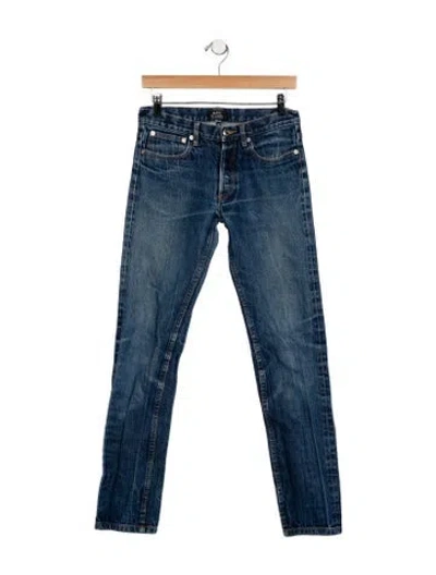 Pre-owned A.p.c. High-rise Straight Leg Jeans In Blue