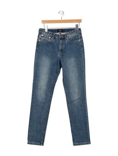 Pre-owned A.p.c. High-rise Straight Leg Jeans In Blue