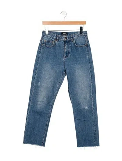Pre-owned A.p.c. High-rise Straight Leg Jeans In Blue