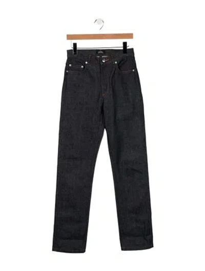 Pre-owned A.p.c. High-rise Straight Leg Jeans In Blue