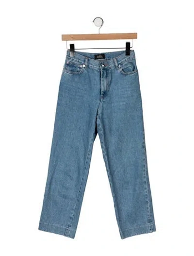 Pre-owned A.p.c. High-rise Straight Leg Jeans In Blue