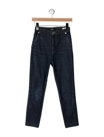 Pre-owned A.p.c. High-rise Straight Leg Jeans In Blue