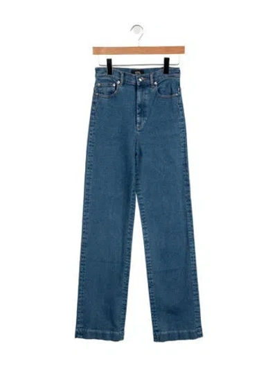 Pre-owned A.p.c. High-rise Straight Leg Jeans In Blue