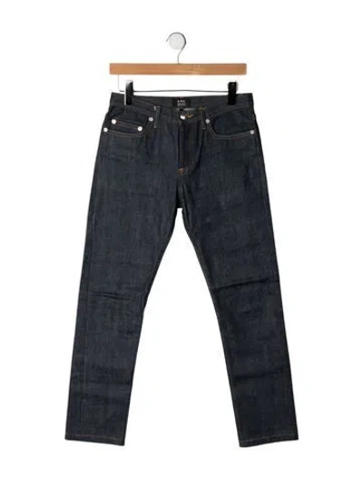 Pre-owned A.p.c. High-rise Straight Leg Jeans In Blue