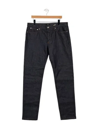 Pre-owned A.p.c. High-rise Straight Leg Jeans W/ Tags In Blue
