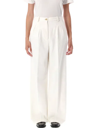 Apc A.p.c. High-rise Wide Leg Chino Trousers - Size 36 In Neutral