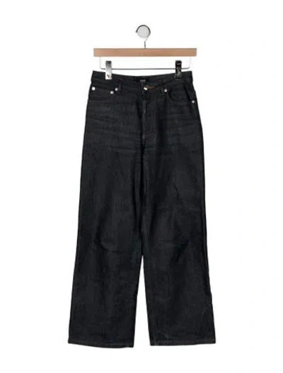 Pre-owned A.p.c. High-rise Wide Leg Jeans In Black