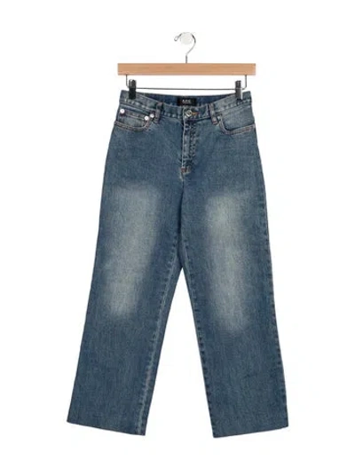 Pre-owned A.p.c. High-rise Wide Leg Jeans In Blue