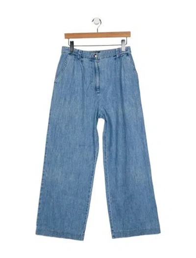 Pre-owned A.p.c. High-rise Wide Leg Jeans In Blue