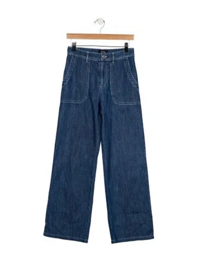 Pre-owned A.p.c. High-rise Wide Leg Jeans In Blue