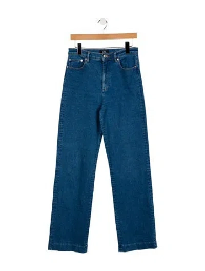 Pre-owned A.p.c. High-rise Wide Leg Jeans In Blue