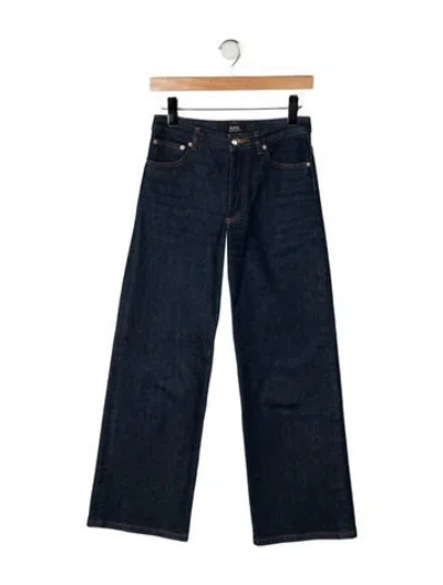 Pre-owned A.p.c. High-rise Wide Leg Jeans In Blue