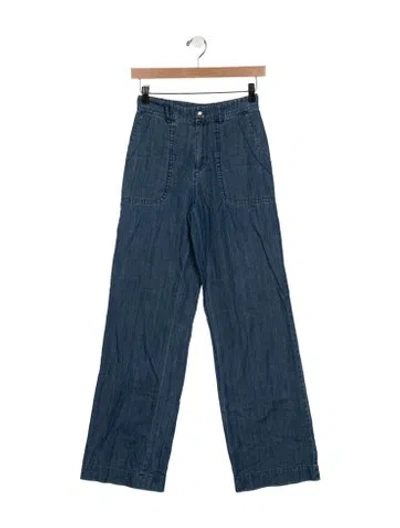 Pre-owned A.p.c. High-rise Wide Leg Jeans In Blue