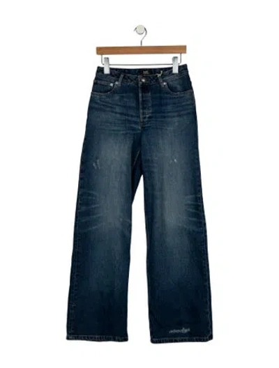Pre-owned A.p.c. High-rise Wide Leg Jeans W/ Tags In Blue