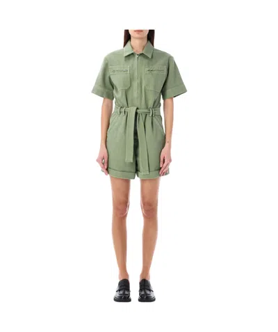 A.p.c. Hills Tied-waist Denim Jumpsuit In Metallic