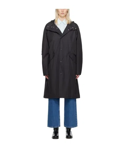 Apc Hooded Long-sleeved Windbreaker In Black